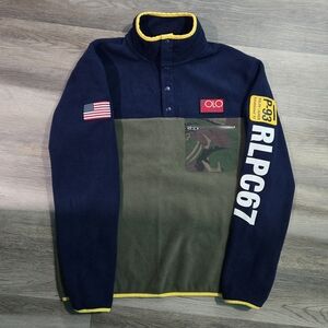 Polo Ralph Lauren P-93 RLPC67 Fleece Pullover Navy/Olive - Men’s Medium